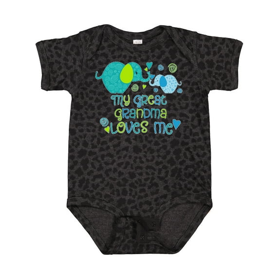 Inktastic My Great Grandma Loves Me Cute Elephants Boys or Girls Baby Bodysuit