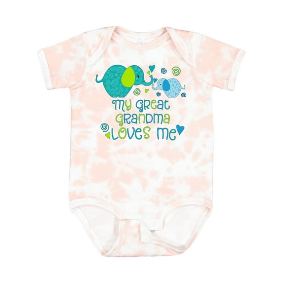 Inktastic My Great Grandma Loves Me Cute Elephants Boys or Girls Baby Bodysuit