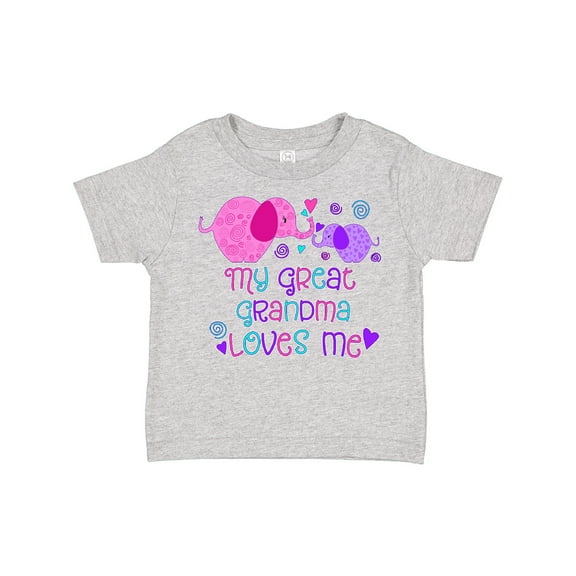 Inktastic My Great Grandma Loves Me- Cute Elephants Boys or Girls Toddler T-Shirt