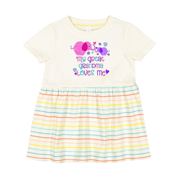 Inktastic My Great Grandma Loves Me Cute Elephants Girls Baby Dress
