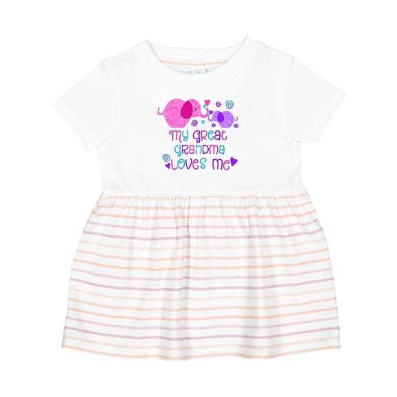 Inktastic My Great Grandma Loves Me Cute Elephants Girls Baby Dress