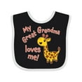 thumbnail image 1 of Inktastic My Great Grandma Loves Me Cute Giraffe Boys or Girls Baby Bib, 1 of 4