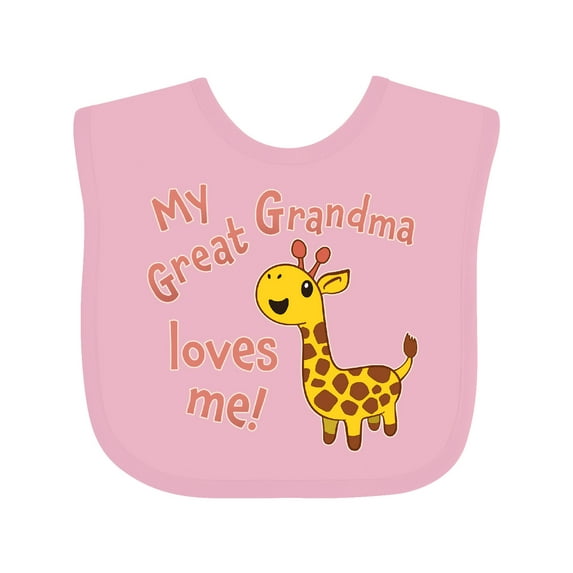 Inktastic My Great Grandma Loves Me Cute Giraffe Boys or Girls Baby Bib