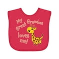 thumbnail image 1 of Inktastic My Great Grandma Loves Me Cute Giraffe Boys or Girls Baby Bib, 1 of 4