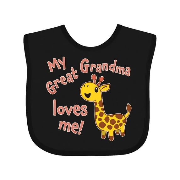 Inktastic My Great Grandma Loves Me Cute Giraffe Boys or Girls Baby Bib