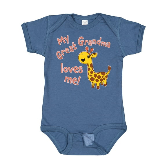 Inktastic My Great Grandma Loves Me Cute Giraffe Boys or Girls Baby Bodysuit
