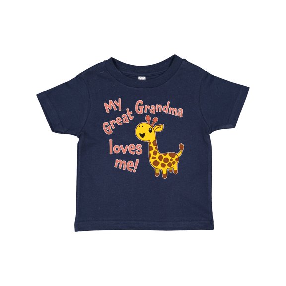 Inktastic My Great Grandma Loves Me- Cute Giraffe Boys or Girls Baby T-Shirt