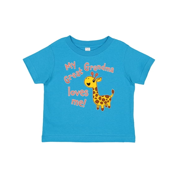 Inktastic My Great Grandma Loves Me- Cute Giraffe Boys or Girls Baby T-Shirt