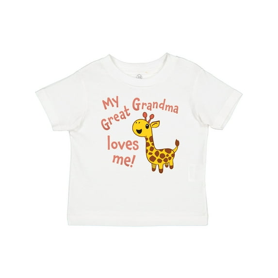 Inktastic My Great Grandma Loves Me- Cute Giraffe Boys or Girls Baby T-Shirt