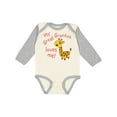 thumbnail image 1 of Inktastic My Great Grandma Loves Me- Cute Giraffe Boys or Girls Long Sleeve Baby Bodysuit, 1 of 5