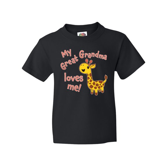 Inktastic My Great Grandma Loves Me- Cute Giraffe Youth T-Shirt