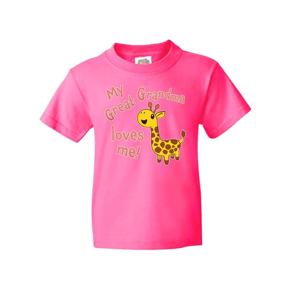 Inktastic My Great Grandma Loves Me- Cute Giraffe Youth T-Shirt
