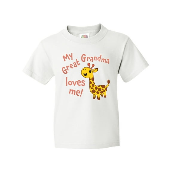 Inktastic My Great Grandma Loves Me- Cute Giraffe Youth T-Shirt