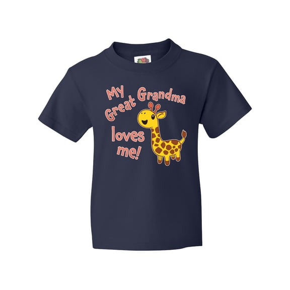 Inktastic My Great Grandma Loves Me- Cute Giraffe Youth T-Shirt