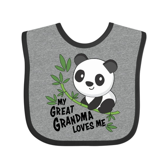 Inktastic My Great Grandma Loves Me Cute Panda Boys or Girls Baby Bib