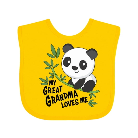 Inktastic My Great Grandma Loves Me Cute Panda Boys or Girls Baby Bib
