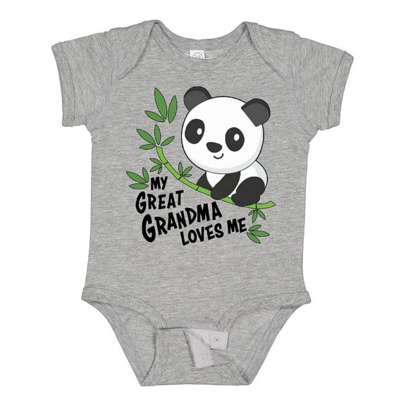Inktastic My Great Grandma Loves Me Cute Panda Boys or Girls Baby Bodysuit