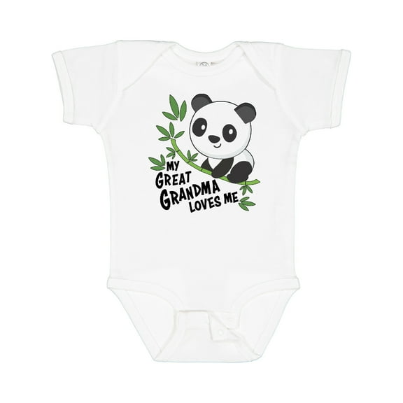 Inktastic My Great Grandma Loves Me Cute Panda Boys or Girls Baby Bodysuit