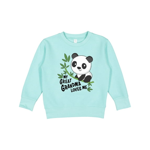 Inktastic My Great Grandma Loves Me Cute Panda Toddler Sweatshirt