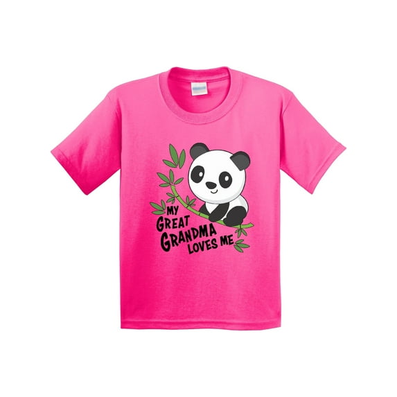 Inktastic My Great Grandma Loves Me Cute Panda Youth T-Shirt