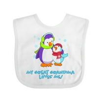 Inktastic My Great Grandma Loves Me Cute Penguins Boys or Girls Baby Bib