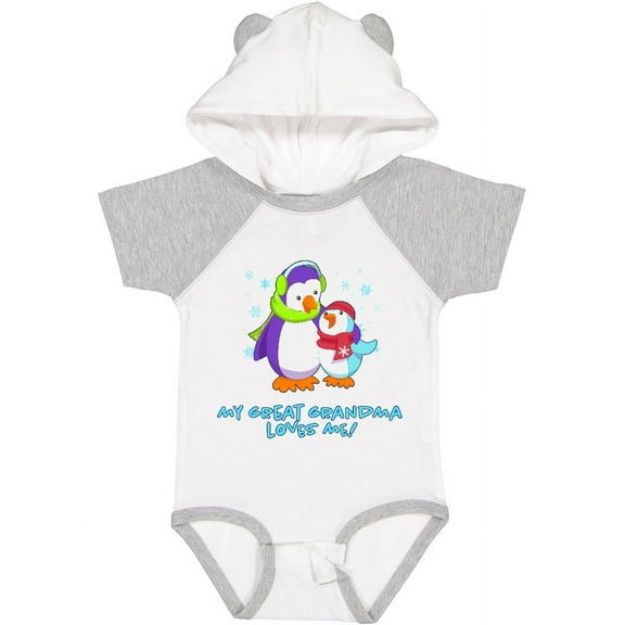 Inktastic My Great Grandma Loves Me Cute Penguins Boys or Girls Baby Bodysuit