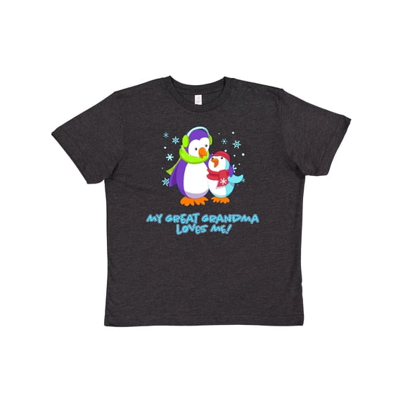 Inktastic My Great Grandma Loves Me Cute Penguins Youth T-Shirt