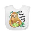 thumbnail image 1 of Inktastic My Great Grandma Loves Me Cute Sloth and Baby Boys or Girls Baby Bib, 1 of 4