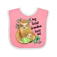 thumbnail image 1 of Inktastic My Great Grandma Loves Me Cute Sloth and Baby Boys or Girls Baby Bib, 1 of 4
