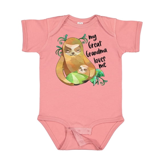 Inktastic My Great Grandma Loves Me Cute Sloth and Baby Boys or Girls Baby Bodysuit