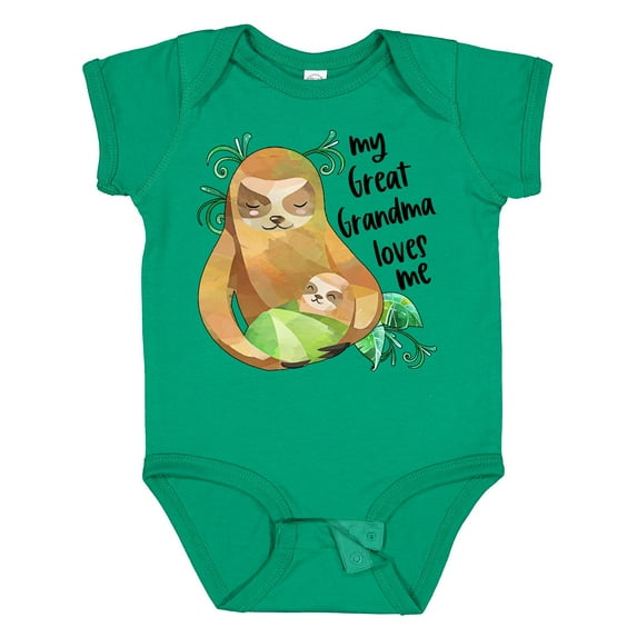 Inktastic My Great Grandma Loves Me Cute Sloth and Baby Boys or Girls Baby Bodysuit