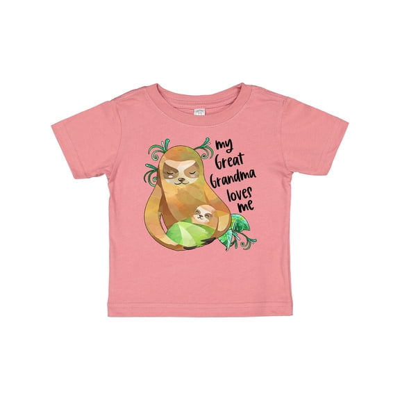 Inktastic My Great Grandma Loves Me Cute Sloth and Baby Boys or Girls Baby T-Shirt