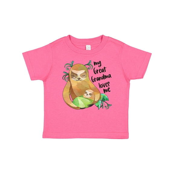 Inktastic My Great Grandma Loves Me Cute Sloth and Baby Boys or Girls Baby T-Shirt
