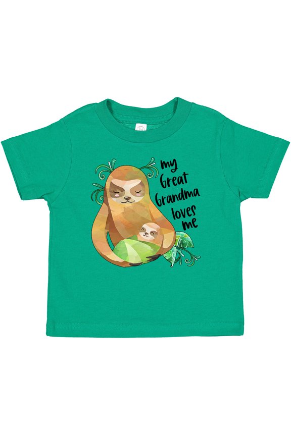 My Great Grandma Loves Me Cute Sloth and Baby Boys or Girls Baby T-Shirt