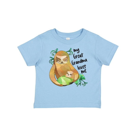 Inktastic My Great Grandma Loves Me Cute Sloth and Baby Boys or Girls Baby T-Shirt