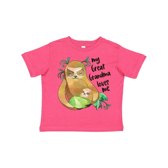 Inktastic My Great Grandma Loves Me Cute Sloth and Baby Boys or Girls Toddler T-Shirt