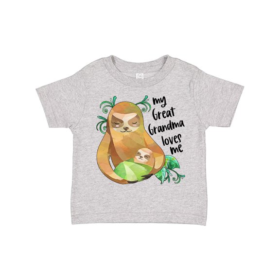 Inktastic My Great Grandma Loves Me Cute Sloth and Baby Boys or Girls Toddler T-Shirt