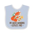 thumbnail image 1 of Inktastic My Great Grandma Loves Me Fox Boys or Girls Baby Bib, 1 of 4