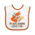 thumbnail image 1 of Inktastic My Great Grandma Loves Me Fox Boys or Girls Baby Bib, 1 of 4