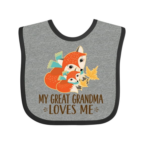 Inktastic My Great Grandma Loves Me Fox Boys or Girls Baby Bib