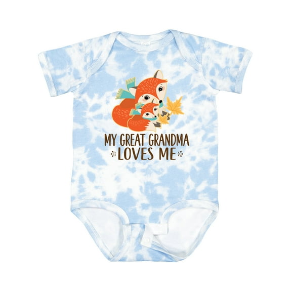 Inktastic My Great Grandma Loves Me Fox Boys or Girls Baby Bodysuit