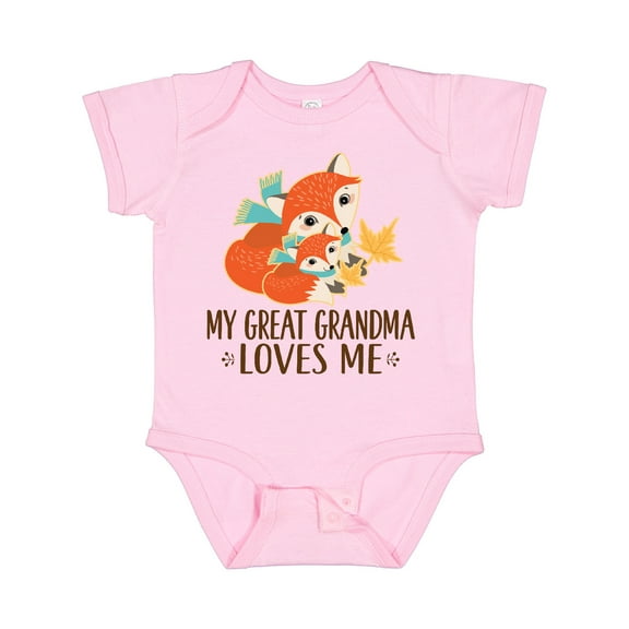 Inktastic My Great Grandma Loves Me Fox Boys or Girls Baby Bodysuit
