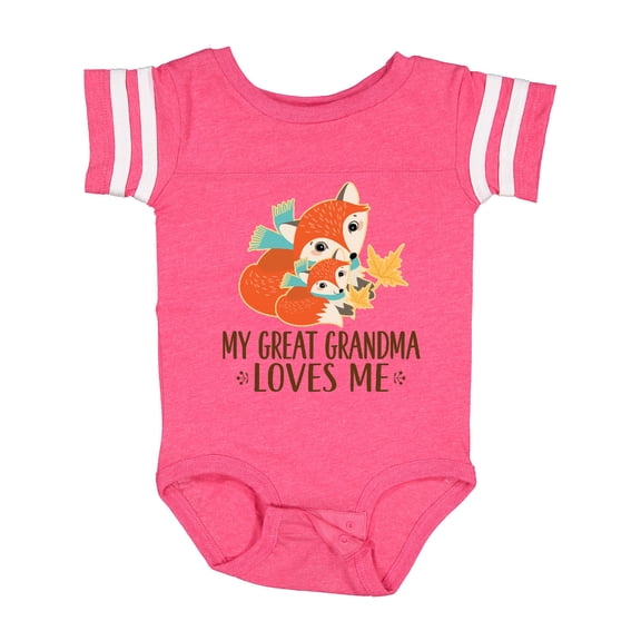 Inktastic My Great Grandma Loves Me Fox Boys or Girls Baby Bodysuit