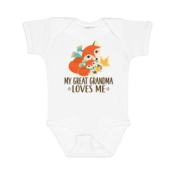 Inktastic My Great Grandma Loves Me Fox Boys or Girls Baby Bodysuit