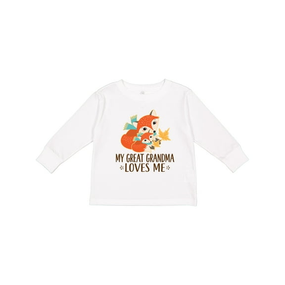 Inktastic My Great Grandma Loves Me Fox Boys or Girls Long Sleeve Toddler T-Shirt