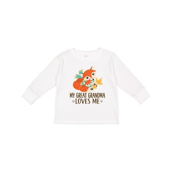 Inktastic My Great Grandma Loves Me Fox Boys or Girls Long Sleeve Toddler T-Shirt