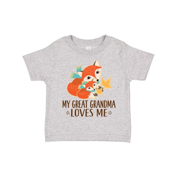 Inktastic My Great Grandma Loves Me Fox Boys or Girls Toddler T-Shirt