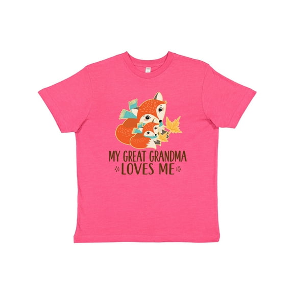 Inktastic My Great Grandma Loves Me Fox Youth T-Shirt
