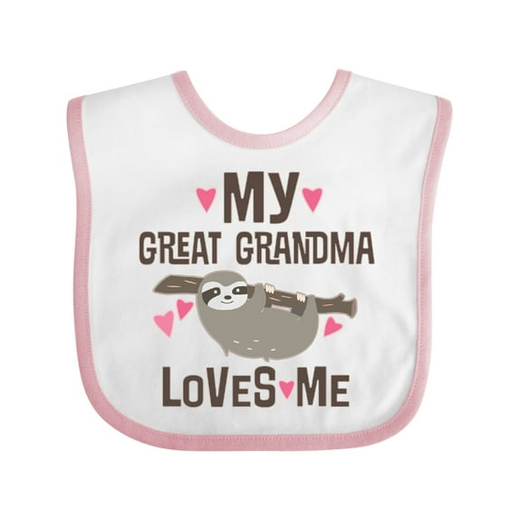 Inktastic My Great Grandma Loves Me Girls Baby Bib