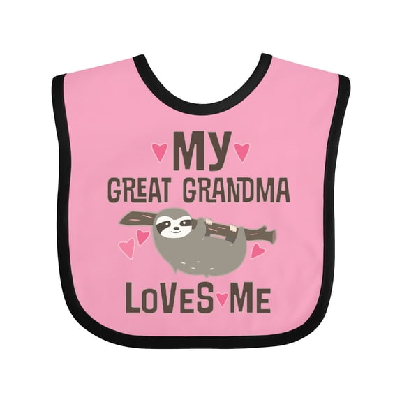 Inktastic My Great Grandma Loves Me Girls Baby Bib